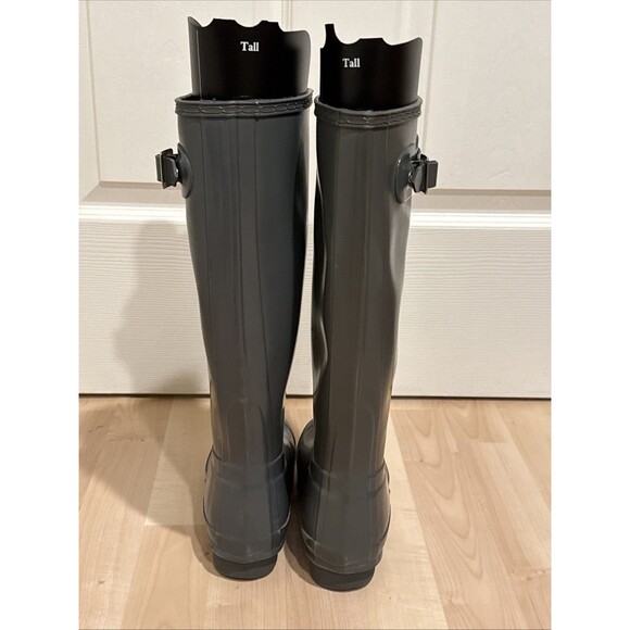 Hunter Boots Womens US 5 EU 36 Original Tall Gloss Rain Boots - Gray Green Boot - Picture 4 of 8